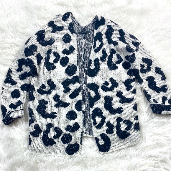 Forever 21 Sweaters - Forever 21 Leopard Print Fuzzy Cardigan Sweater